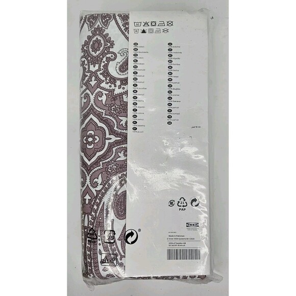 IKEA Jattevallmo King Bed Top Flat Sheet Red /Dark Pink Paisley Brand New - Picture 4 of 4